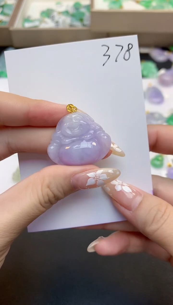 颈饰18K金镶嵌翡翠天然缅甸a货翡翠