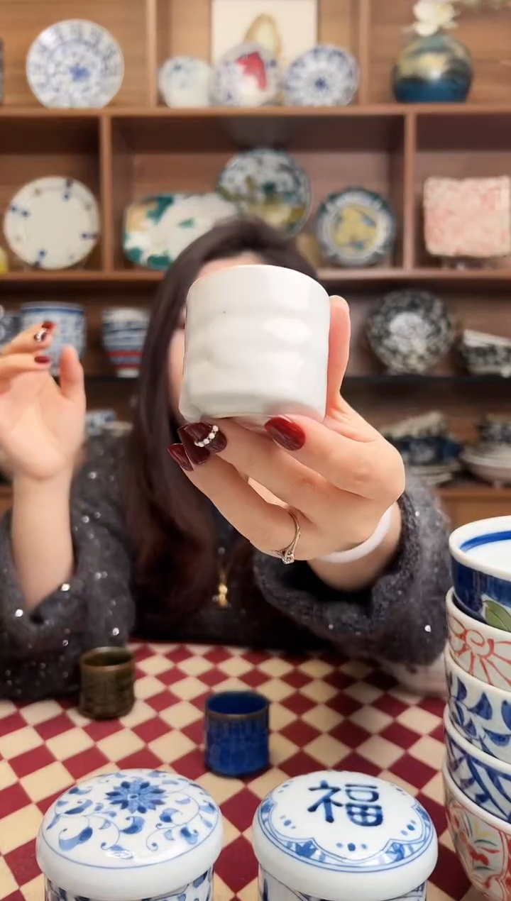 【闪购商品】瓷片白志野 小酒杯        