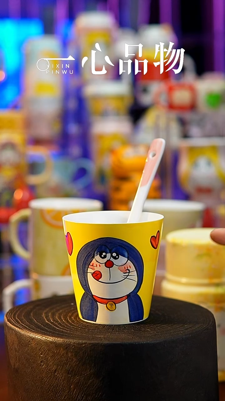 杯子瓷S013景德镇手工手绘杯子摆件