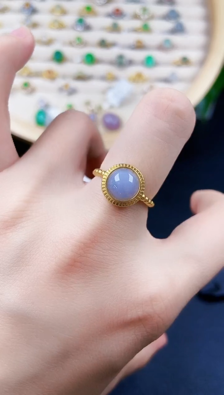 【闪购商品】翡翠戒指银S925镶嵌42424525