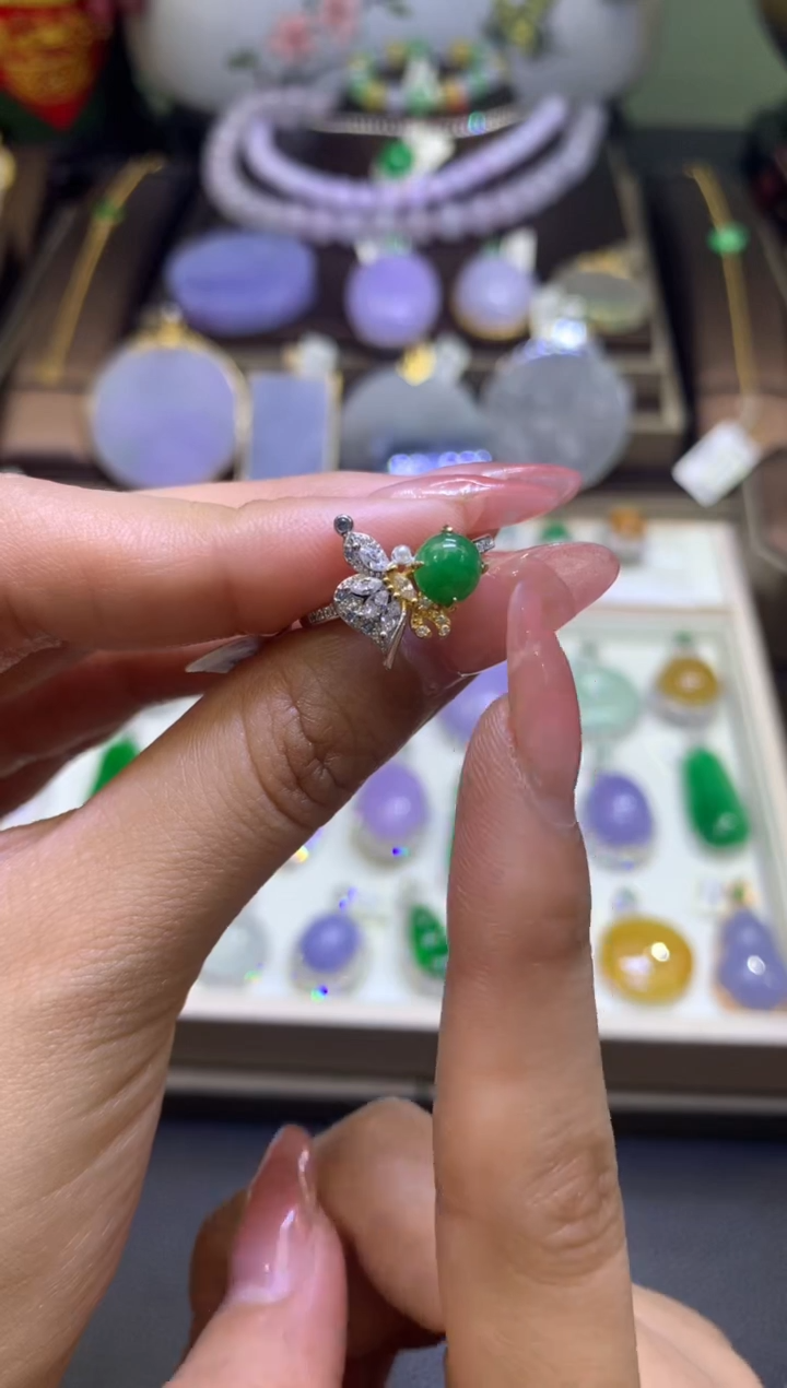 【闪购商品】翡翠银S925镶嵌颈饰银s925镶嵌翡翠吊坠