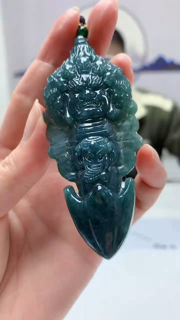 【闪购商品】定制翡翠未镶嵌5152zm-毛货挂件杵21
