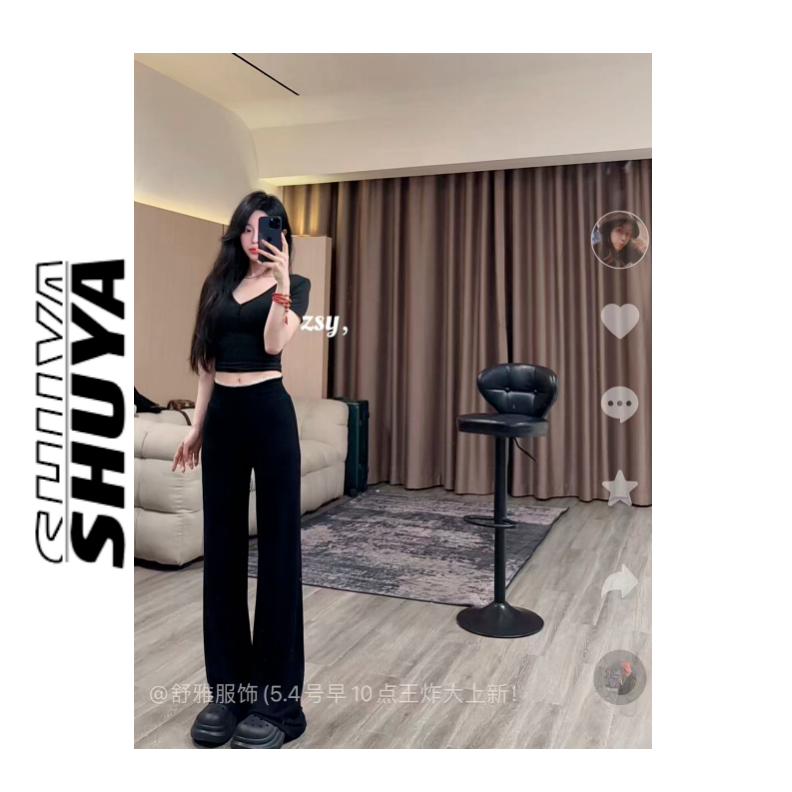 【张舒雅】丛林谜语 纯欲性感软糯自留蕾丝宽松微喇裤DY#98666