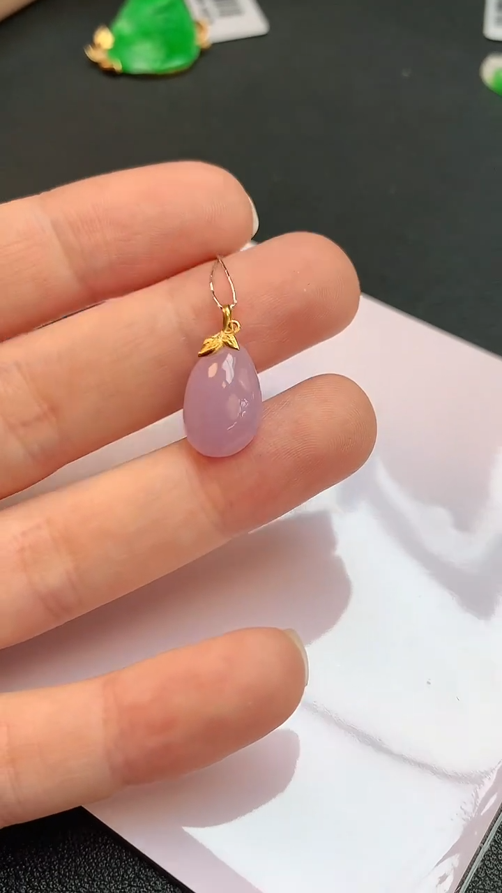 【闪购商品】翡翠颈饰18K金镶嵌赠礼盒证书 敏