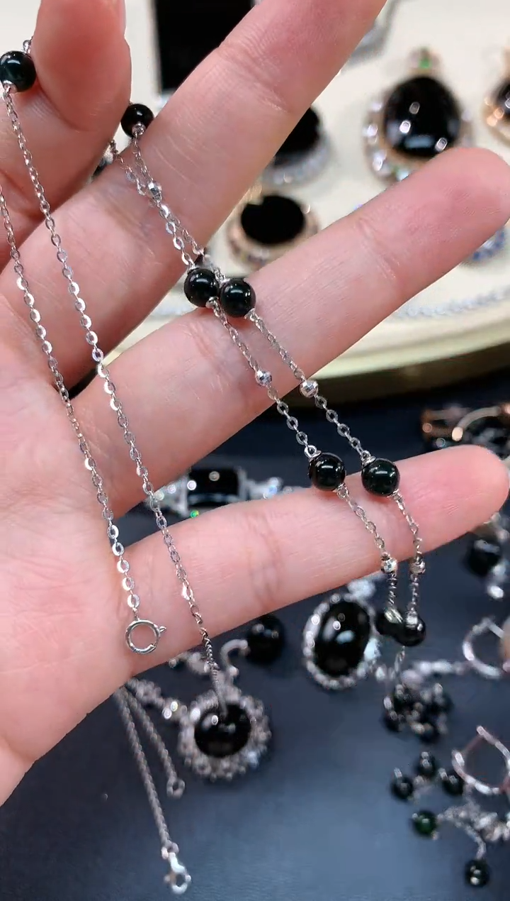 【闪购商品】翡翠项链18K金镶嵌A224|2980