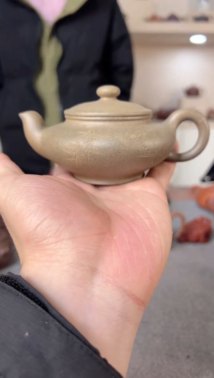 【闪购商品】紫砂茶壶扁灯壶 段泥 半手工