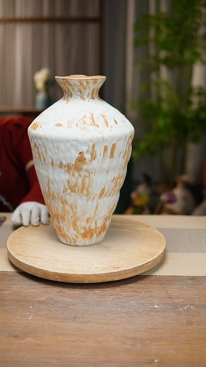 【闪购商品】陶瓷 花器诧寂黄高脚