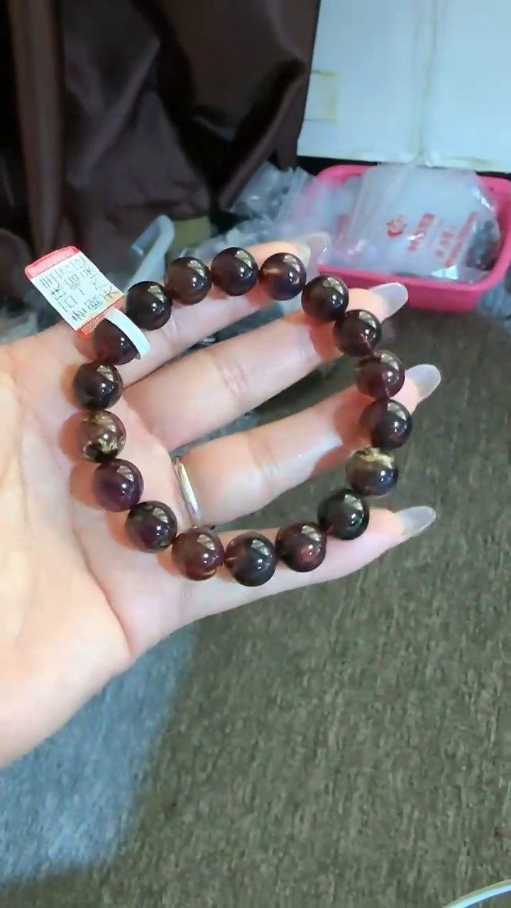 【闪购商品】未镶嵌琥珀手链规格11微瑕紫杉醇手串#14