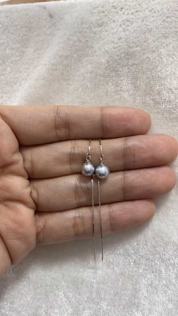 【闪购商品】海水珍珠耳饰银S925镶嵌6-7mm