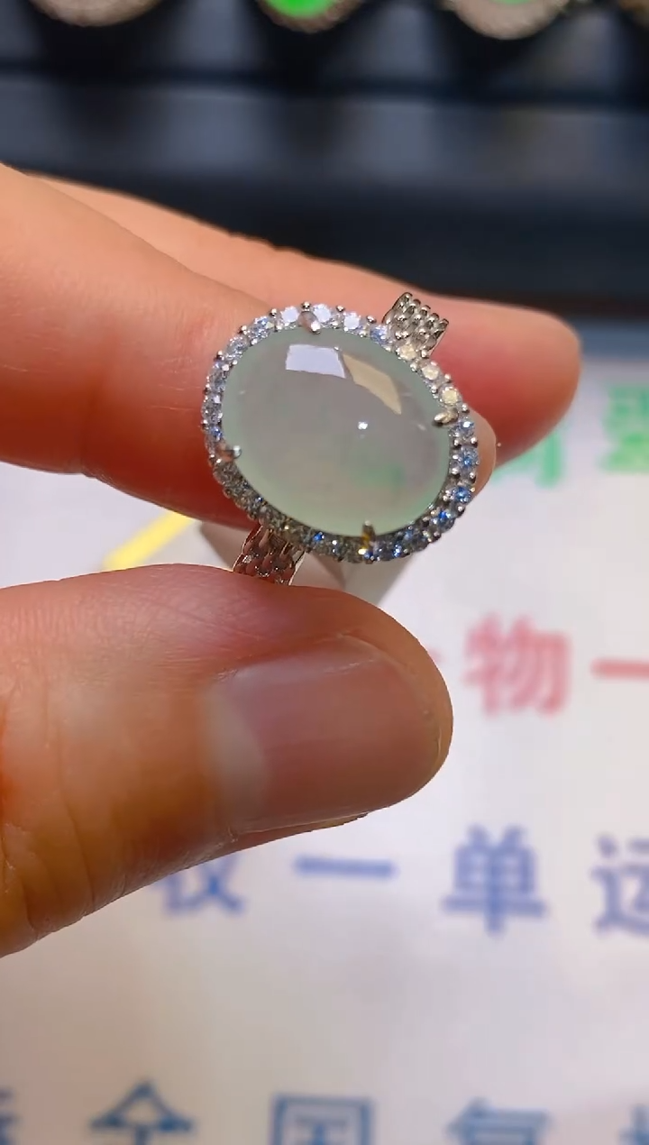 【闪购商品】翡翠耳饰银S925镶嵌天然A货翡翠1