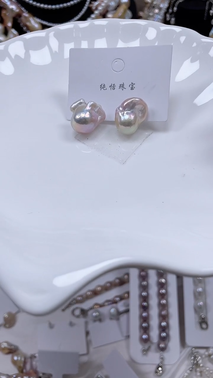 未镶嵌耳饰淡水珍珠【纯恬饰品】