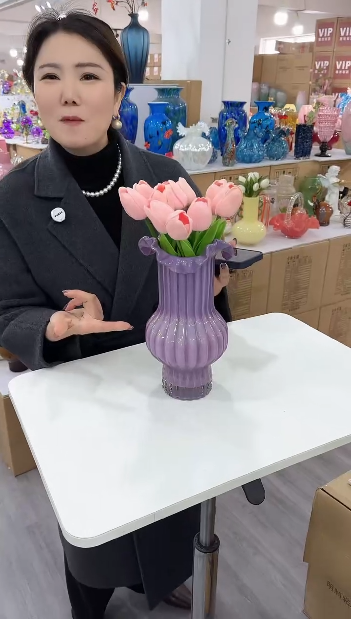 【闪购商品】琉璃椿疆花器N-2晚