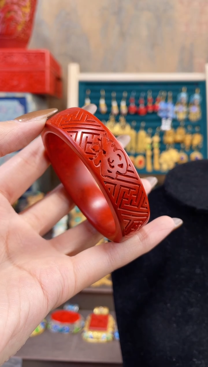 【闪购商品】非遗雕漆镯子万字福字54-58