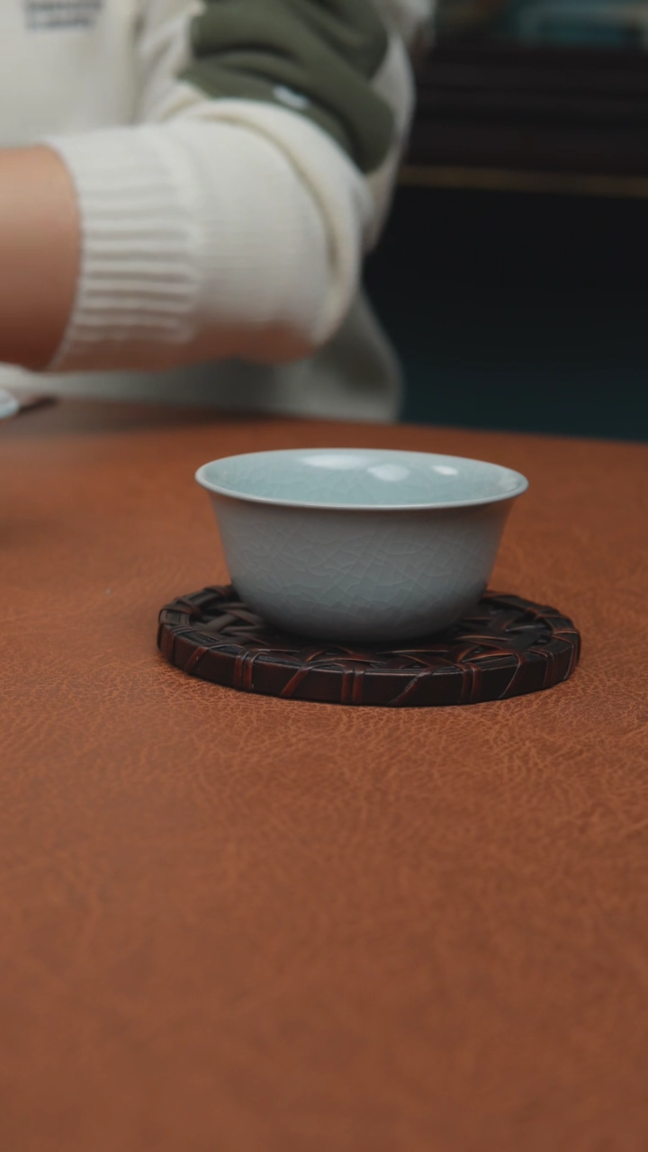 【闪购商品】杯汝州原产地原矿釉仿古月白支钉鸡缸杯