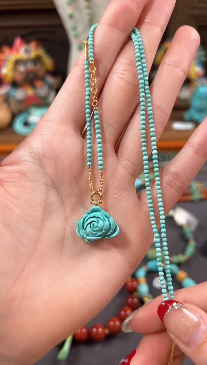 【闪购商品】绿松石颈饰18K金镶嵌绿松石项链