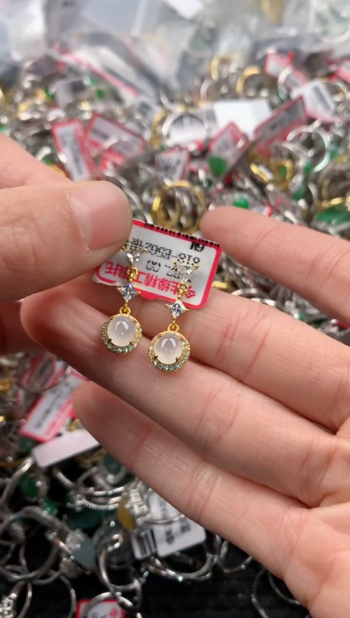 银S925镶嵌戒指翡翠444          2