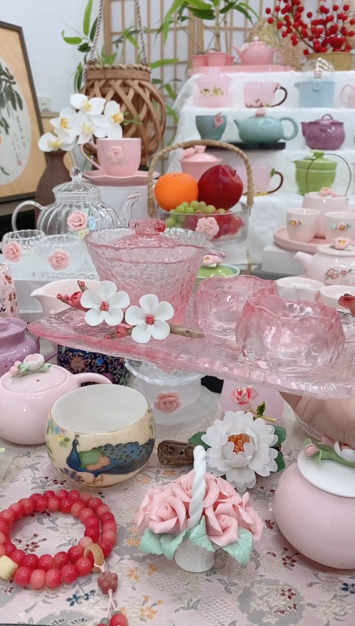 瓷片浪漫樱花粉色茶具20251226582