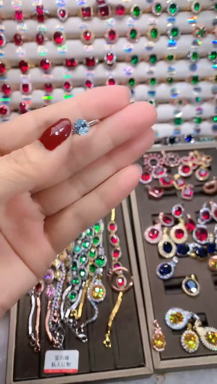 【闪购商品】海蓝宝石戒圈银S925镶嵌银色5.7