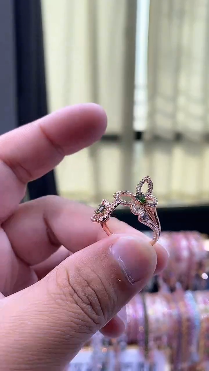 【闪购商品】碧玺戒指银S925镶嵌354354345354