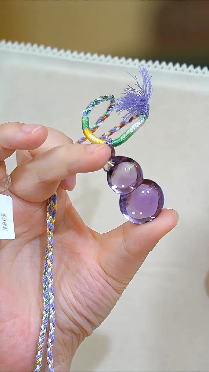 项链未镶嵌紫晶紫晶葫芦手工绳项链