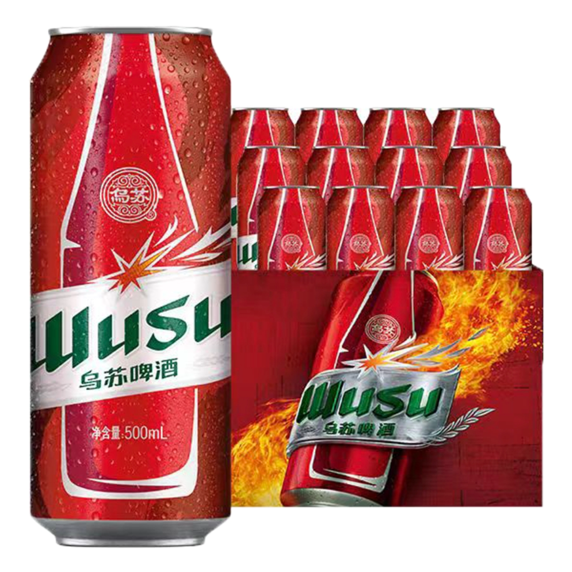 乌苏啤酒 11°P红乌苏啤酒 500ml*12罐/箱