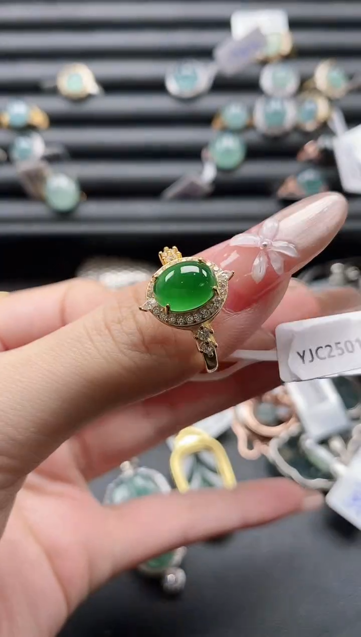 【闪购商品】翡翠戒指银S925镶嵌1111