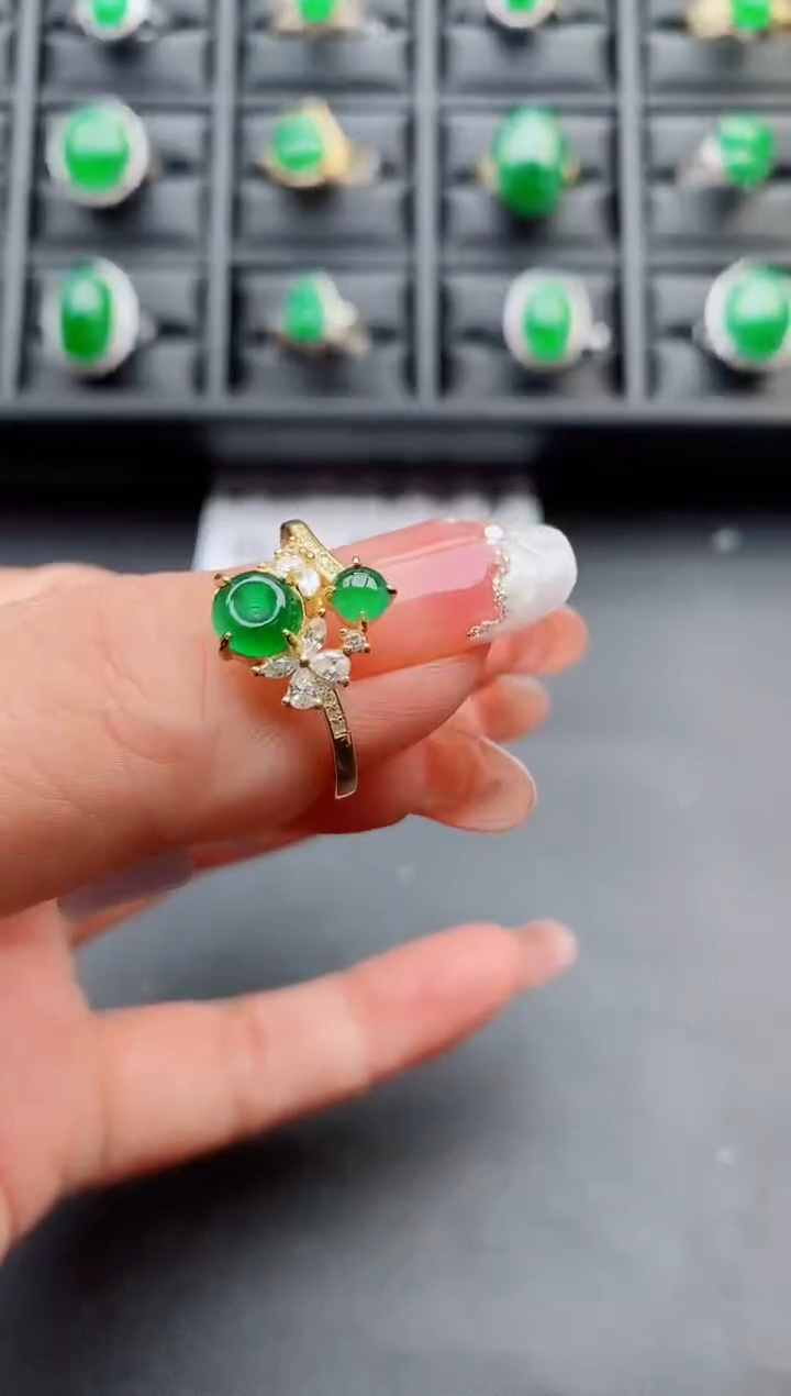 【闪购商品】翡翠戒指银S925镶嵌5080805