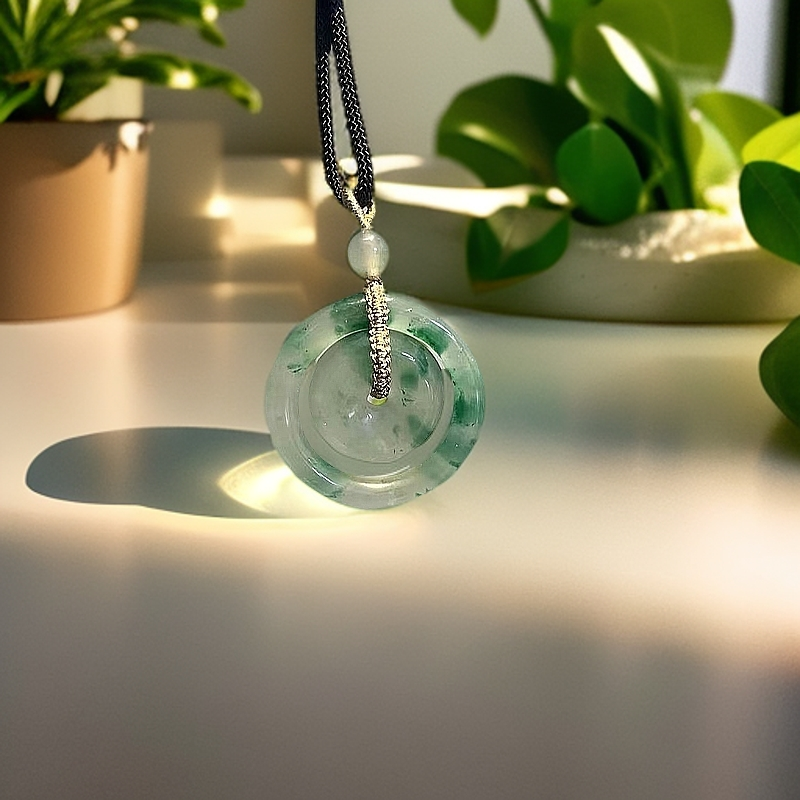  心心相印 | 天然非洲翠挂件 双环 简约百搭