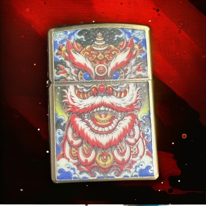 ZORRO 夜光醒狮防风打火机男士创意国潮浮雕礼品 无油