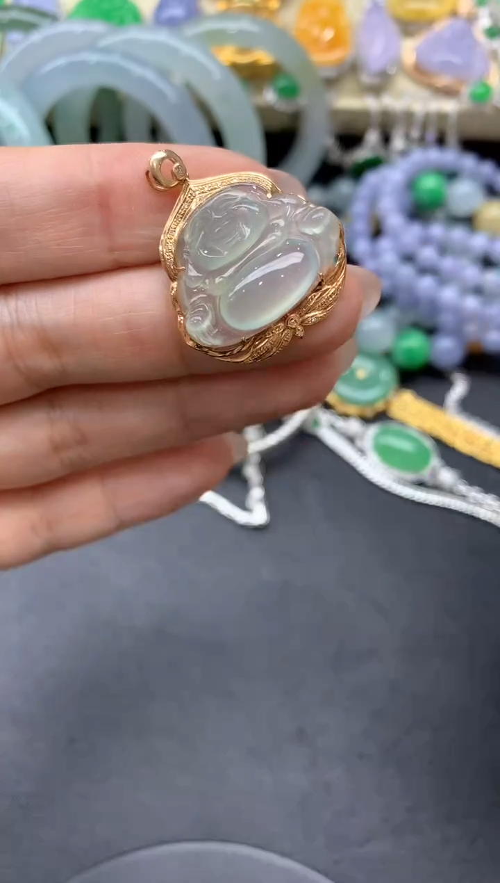 【闪购商品】翡翠颈饰18K金镶嵌359-中国好珍宝