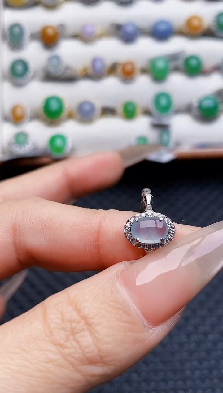 银S925镶嵌戒指翡翠1450