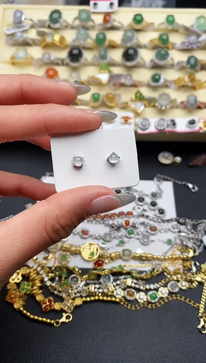 【闪购商品】翡翠戒指银S925镶嵌22222222+1