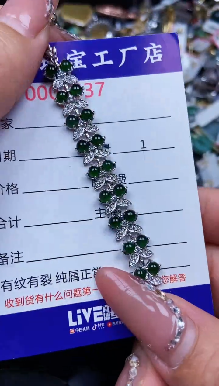 翡翠银S925镶嵌颈饰4937