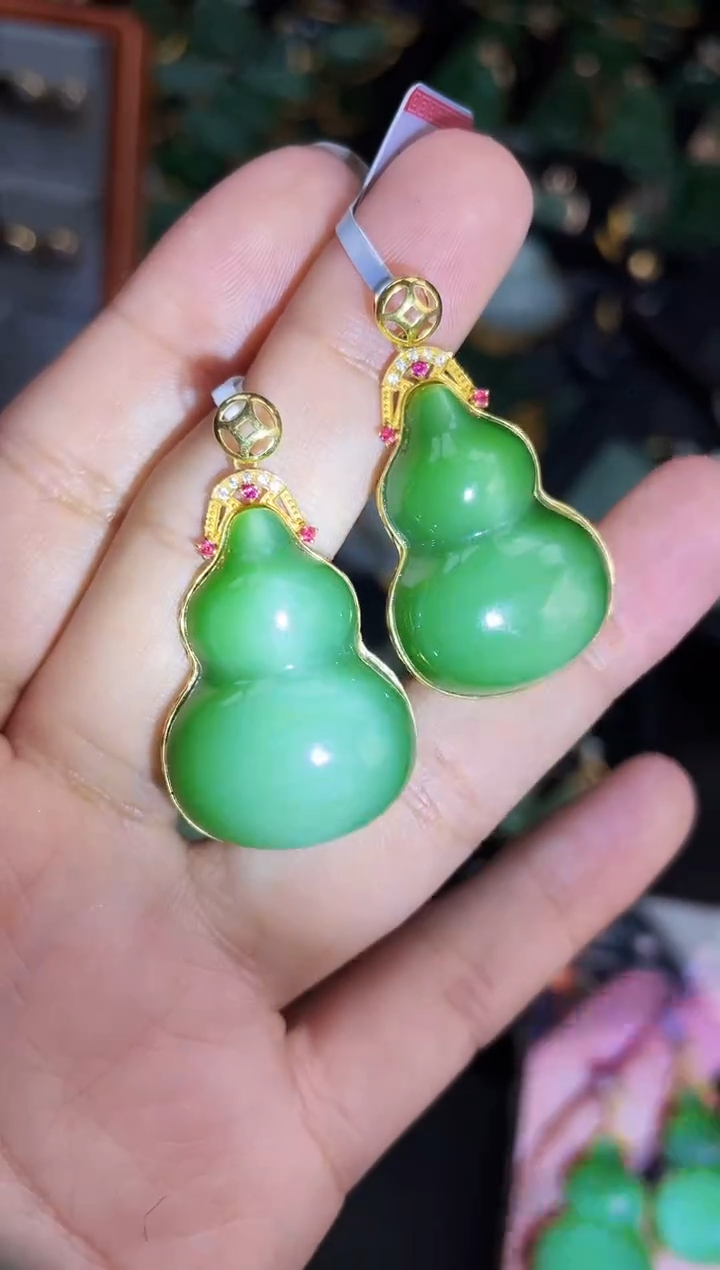 【闪购商品】和田玉吊坠18K金镶嵌35MM 多样性发一