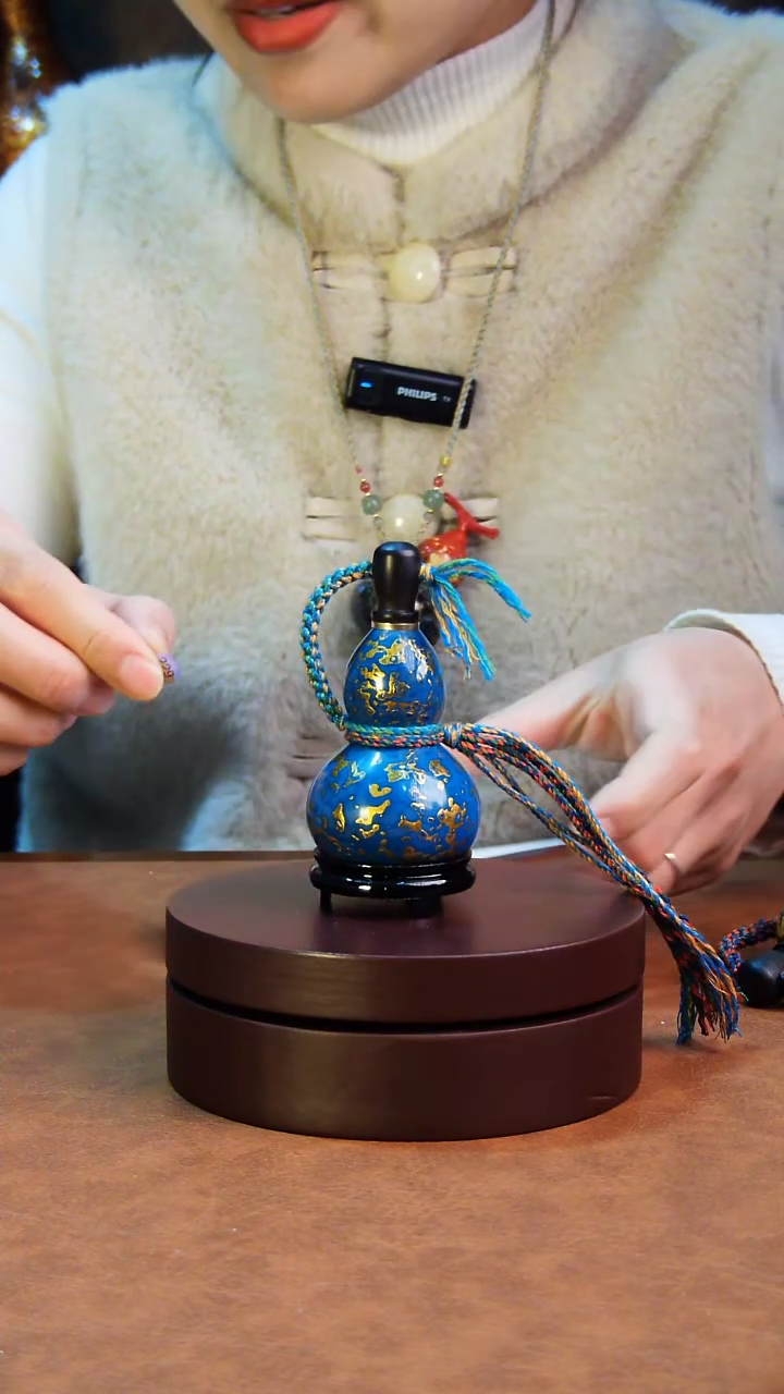 【闪购商品】229直播一物一图大漆酒葫芦送底座送挂绳