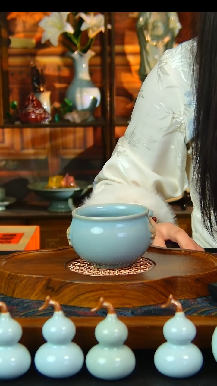 瓷片原矿汝瓷福利单杯，微瑕