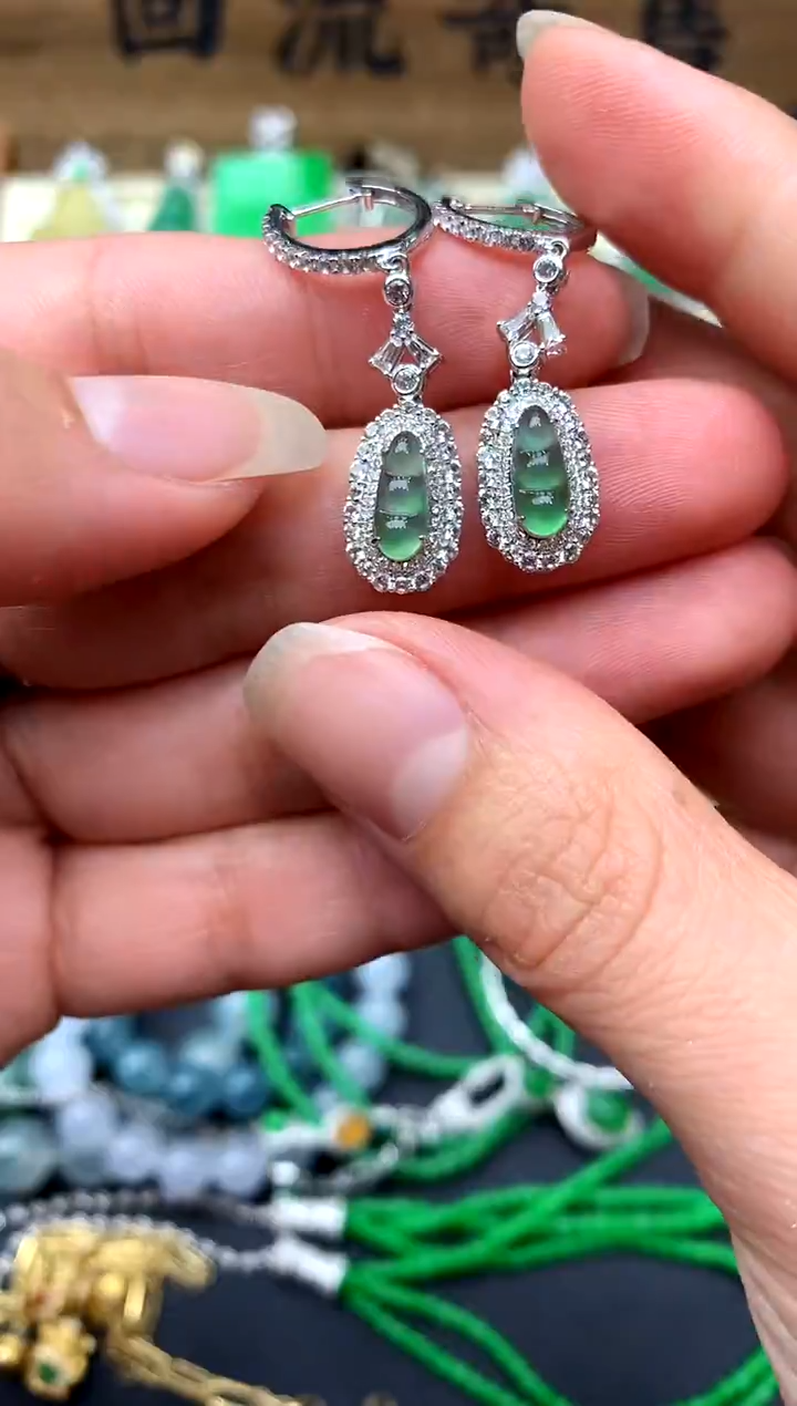 【闪购商品】翡翠耳饰18K金镶嵌280-中国好珍宝