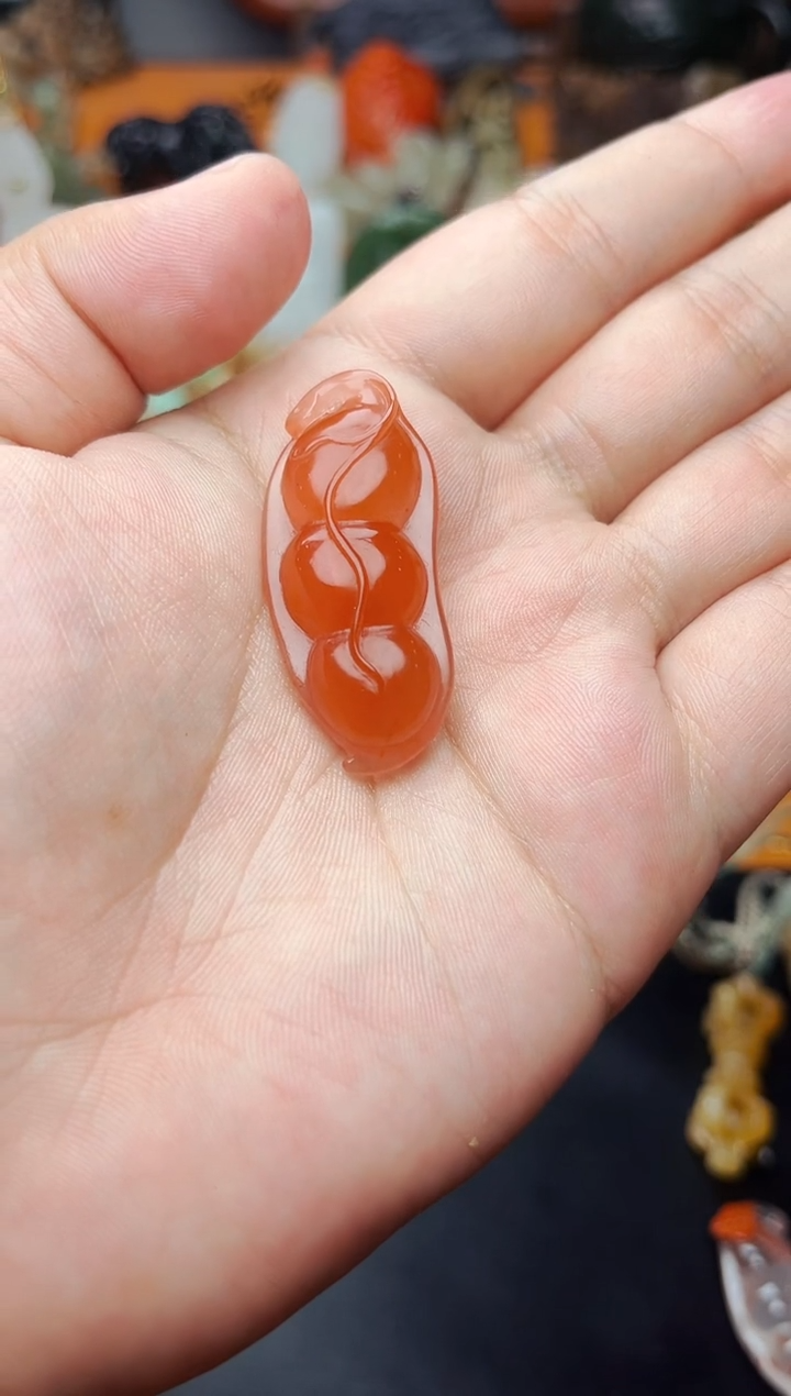 【闪购商品】南红玛瑙颈饰未镶嵌四季豆01