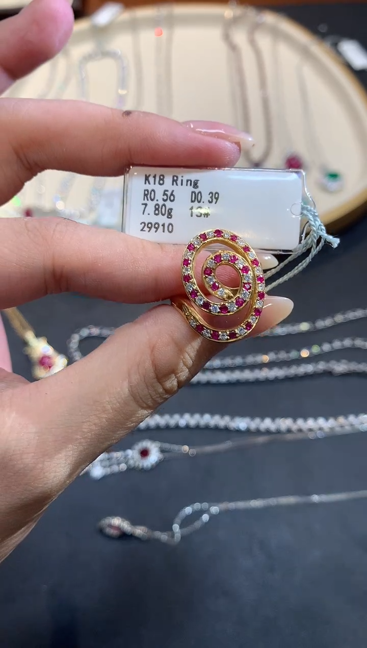 定制红宝石戒指18K金镶嵌D99|9800