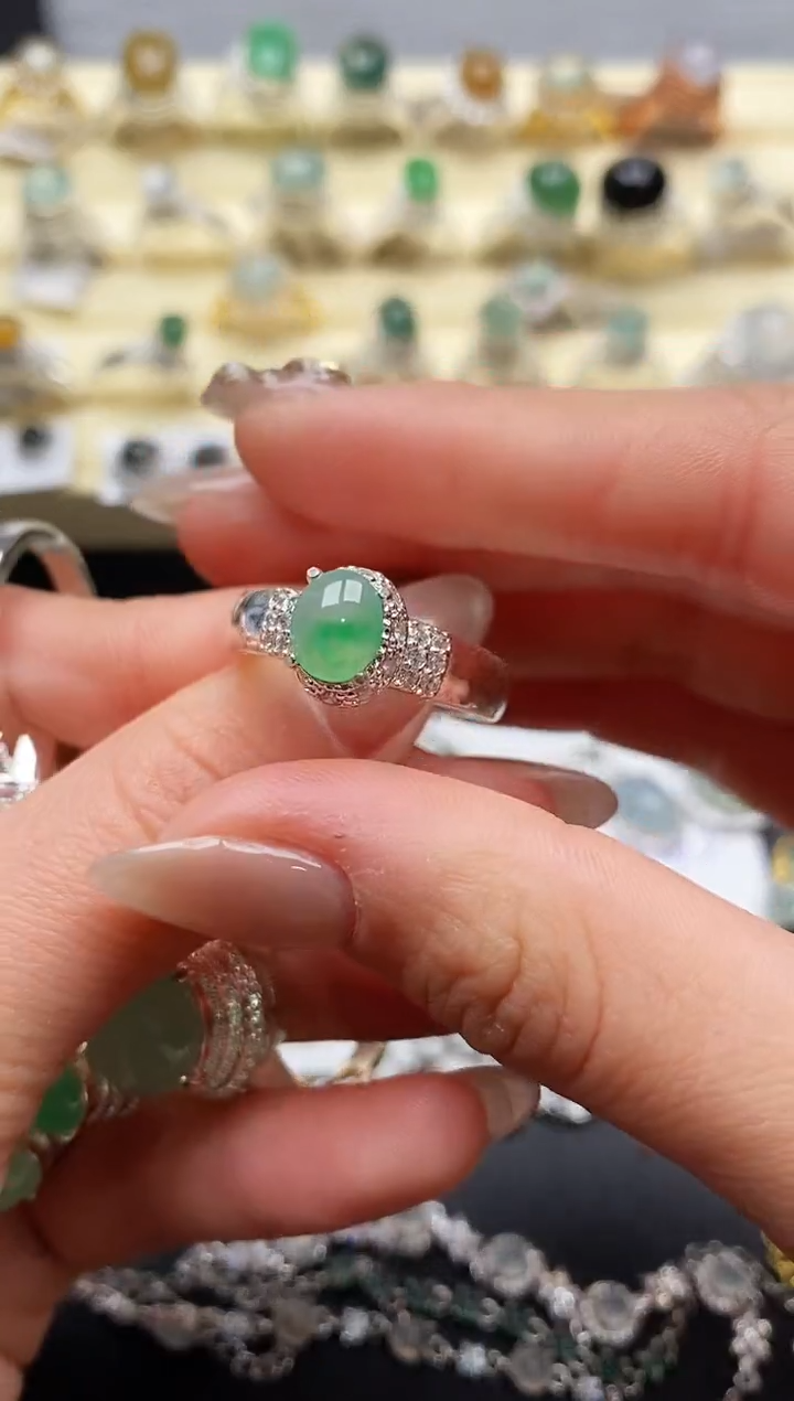【闪购商品】翡翠戒指未镶嵌缅甸翡翠4  9+8