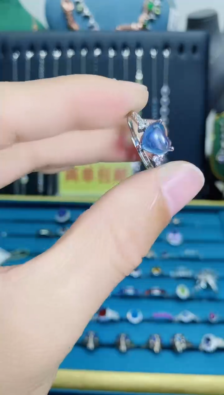 【闪购商品】海蓝宝石戒圈银S925镶嵌1121