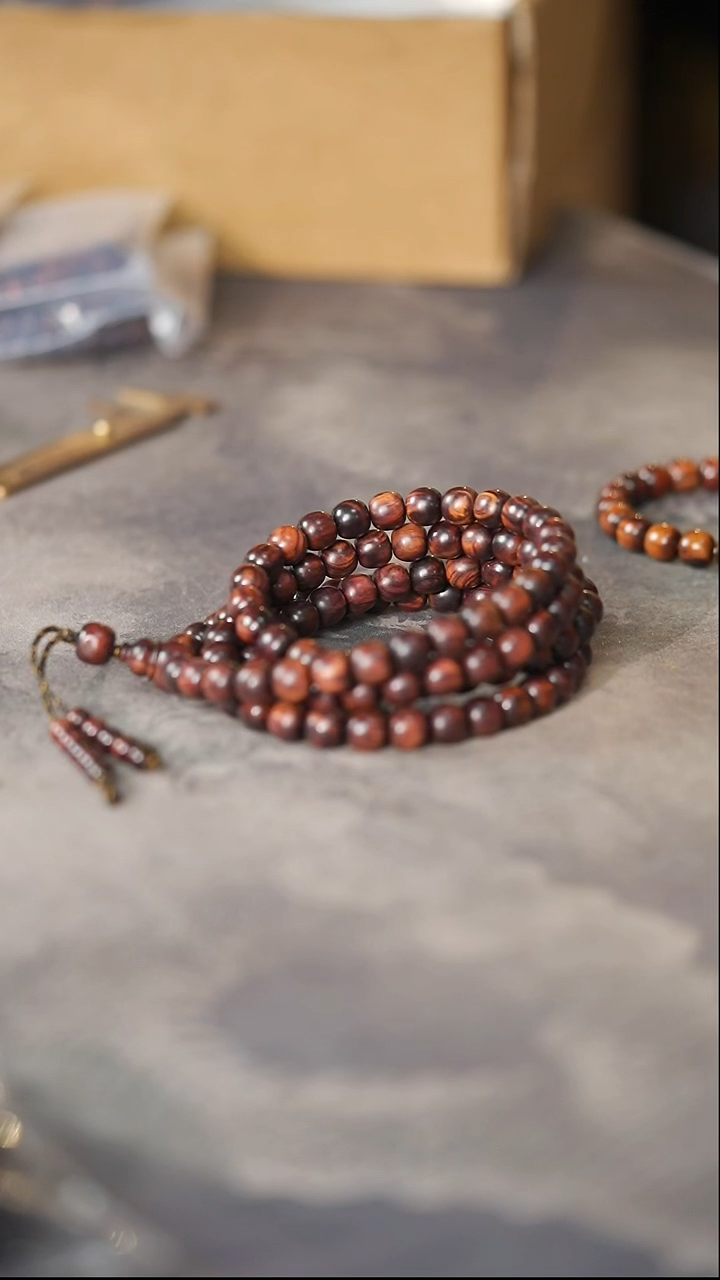 黄花梨/降香黄檀手串/手链083号紫油梨老料彩色料10*10.5老型