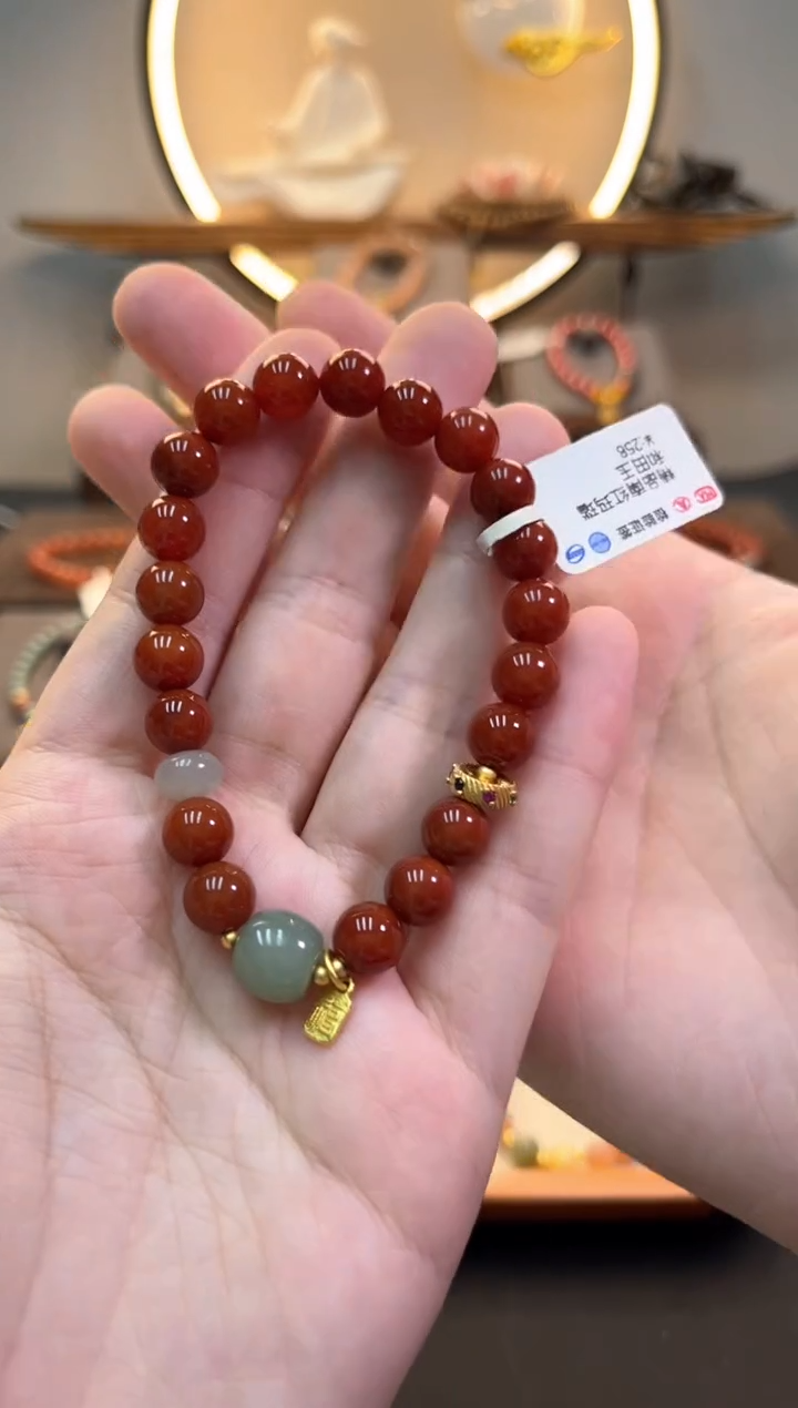 【闪购商品】玛瑙/玉髓手链合金货号0226