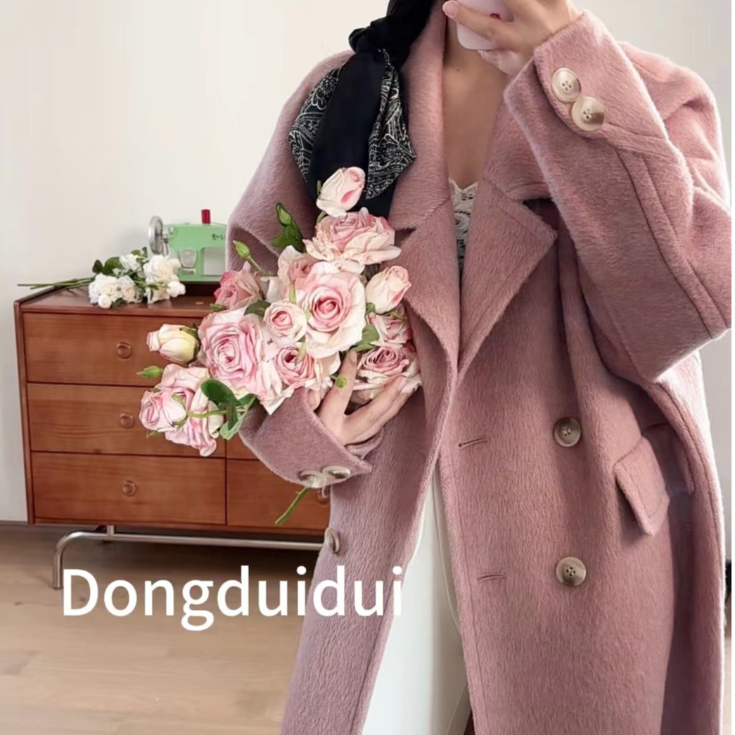 JollySpace2025新宽松长款绵羊毛大衣秋冬时尚气质轻奢6802