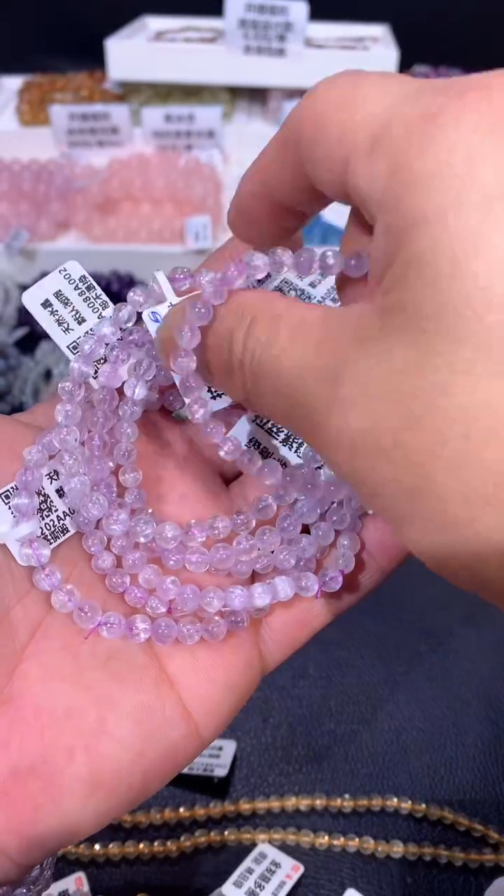 【闪购商品】水晶手链未镶嵌037拉丝紫锂辉5+