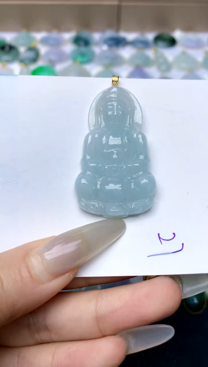 【闪购商品】翡翠颈饰18K金镶嵌天然A货翡翠