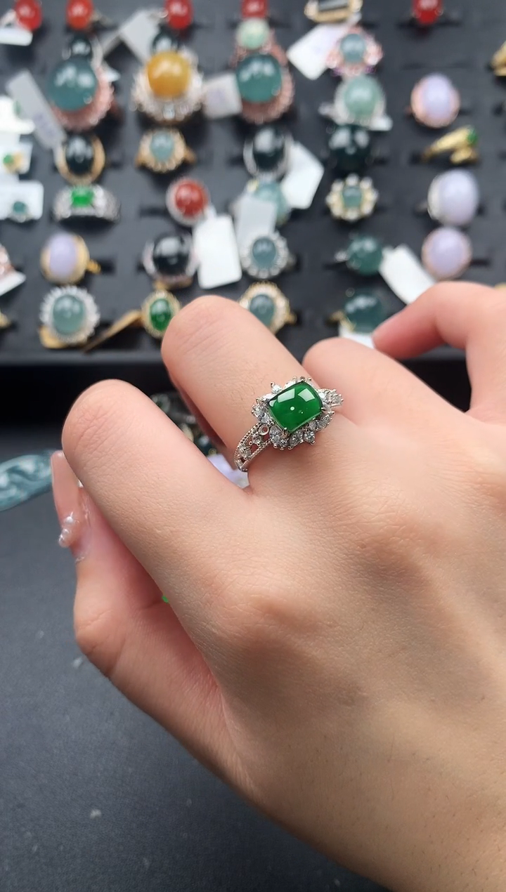 【闪购商品】翡翠戒指银S925镶嵌521441
