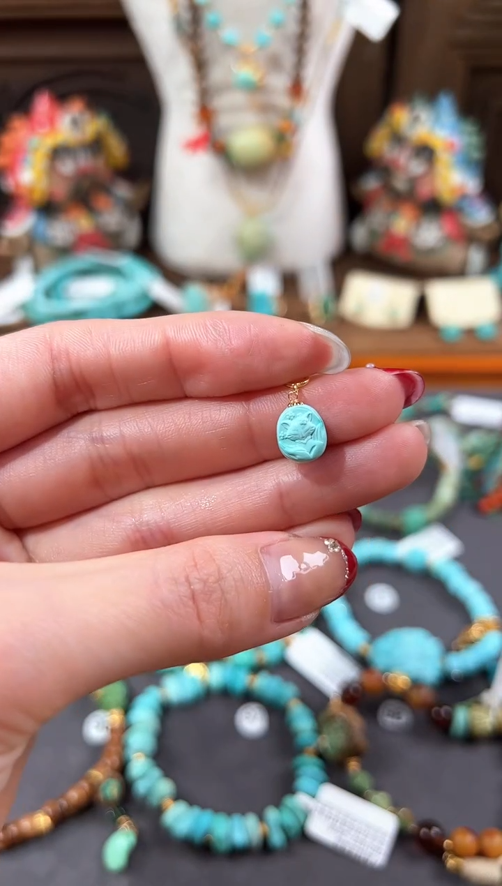 【闪购商品】绿松石提溜18K金镶嵌绿松石提溜