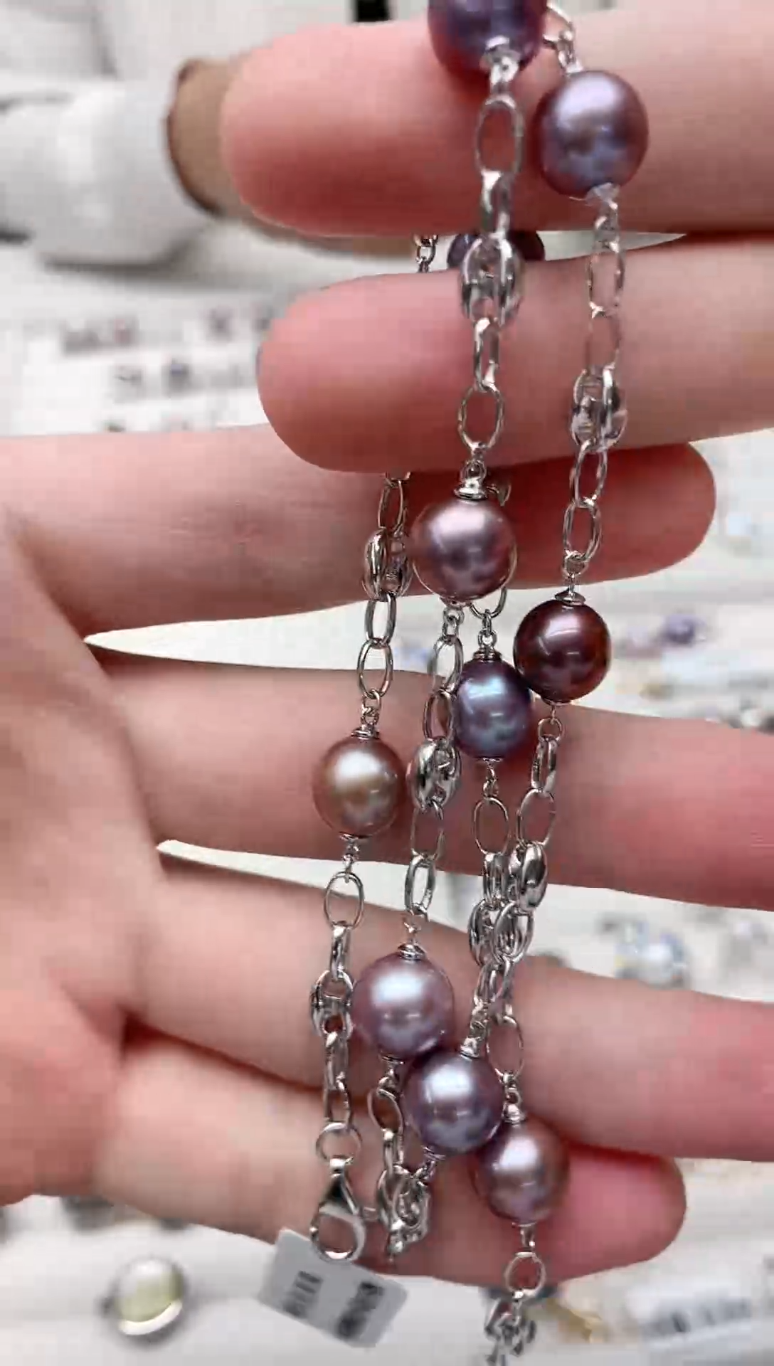 【闪购商品】淡水珍珠套链银S925镶嵌项链