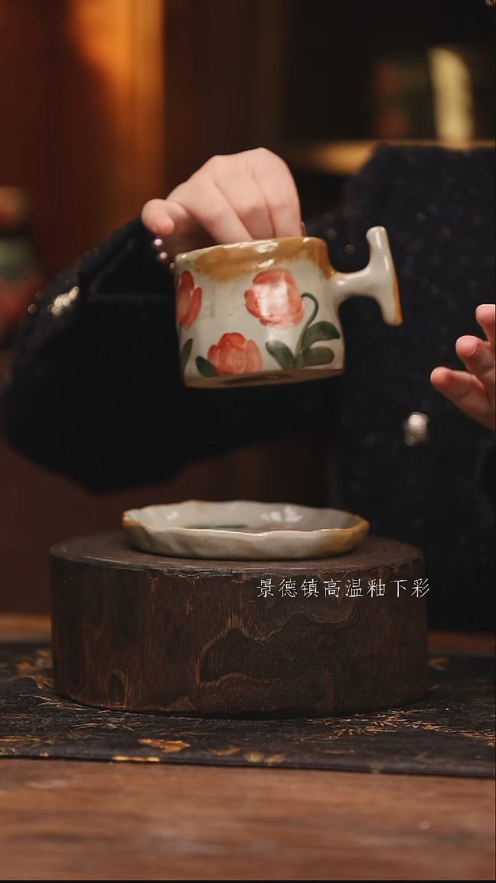 陶瓷景德镇高温釉下手绘陶瓷@L003@